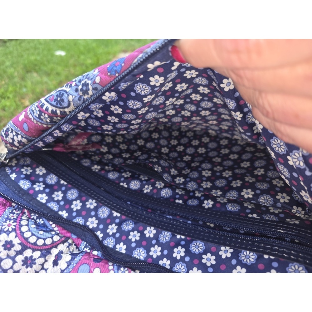 Vera Bradley Rolling Suitcase Lge Paisley Quilted Expandable See Pics Flaws - Picture 9 of 13